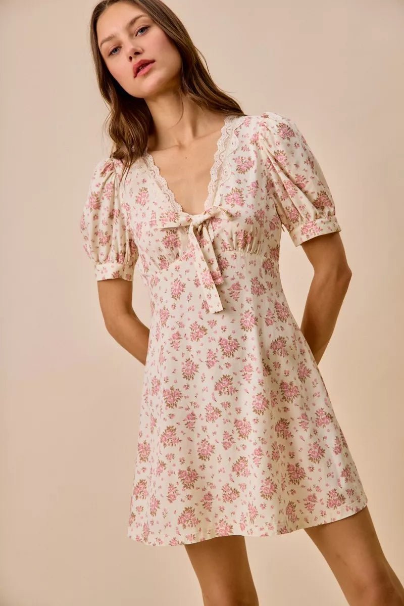 Antoinette Antique Floral Lace Babydoll Mini Dress | Poundton - Image 9