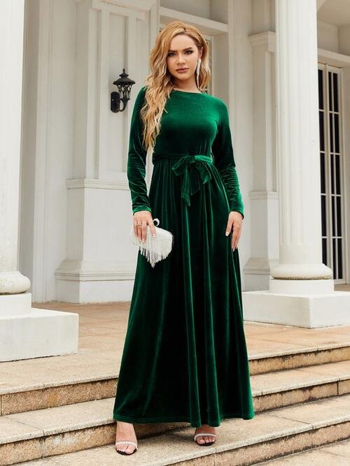 Luana First Lady Round Neck Long Sleeve Maxi Dress | 6 Colors - Image 8