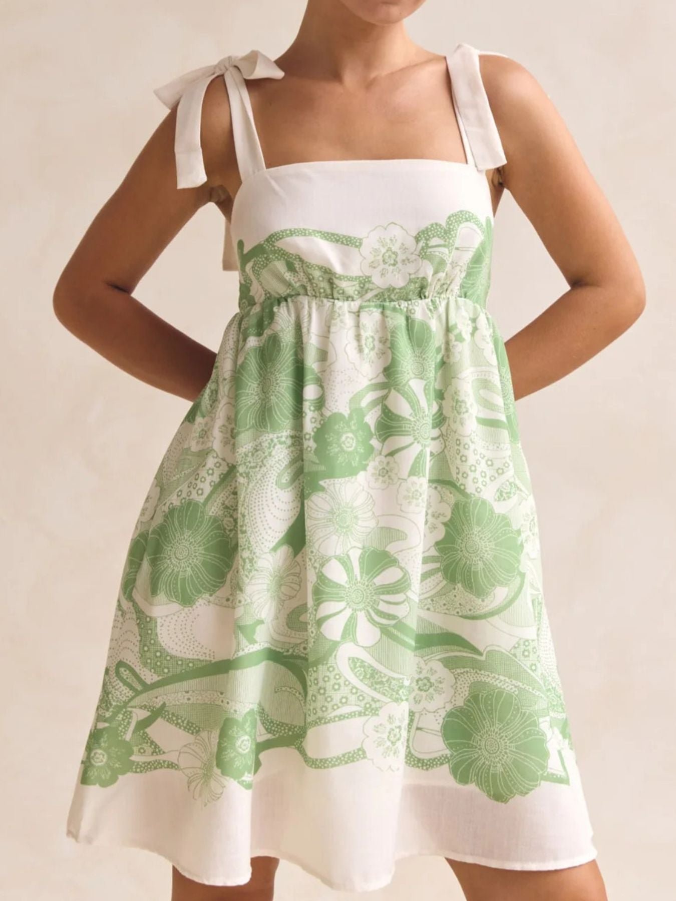 Flared Tie-Shoulder Statement Mini Dress | 2 Colors | Poundton - Image 6
