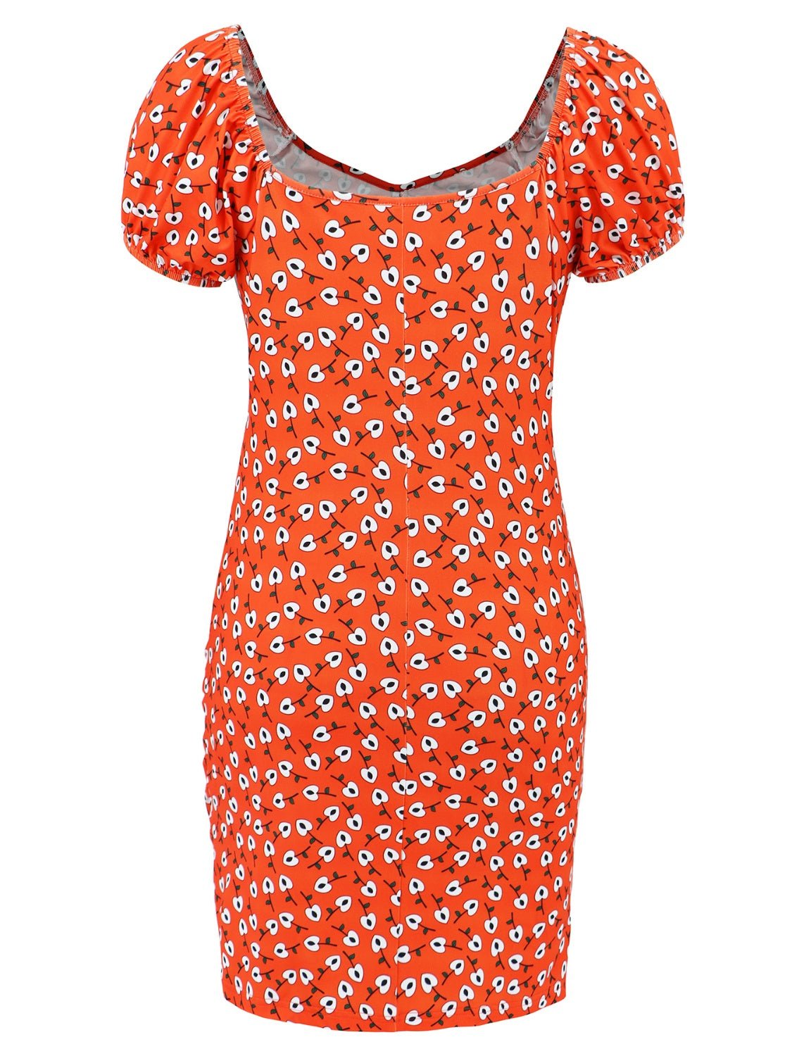 Printed V-Neck Short Sleeve Mini Dress - Image 16