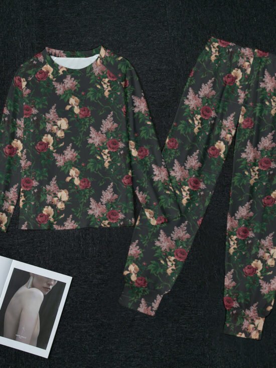 Wendy Dark Bella Roses Ultra Soft Pajama Set | Pinup Couture Relaxed