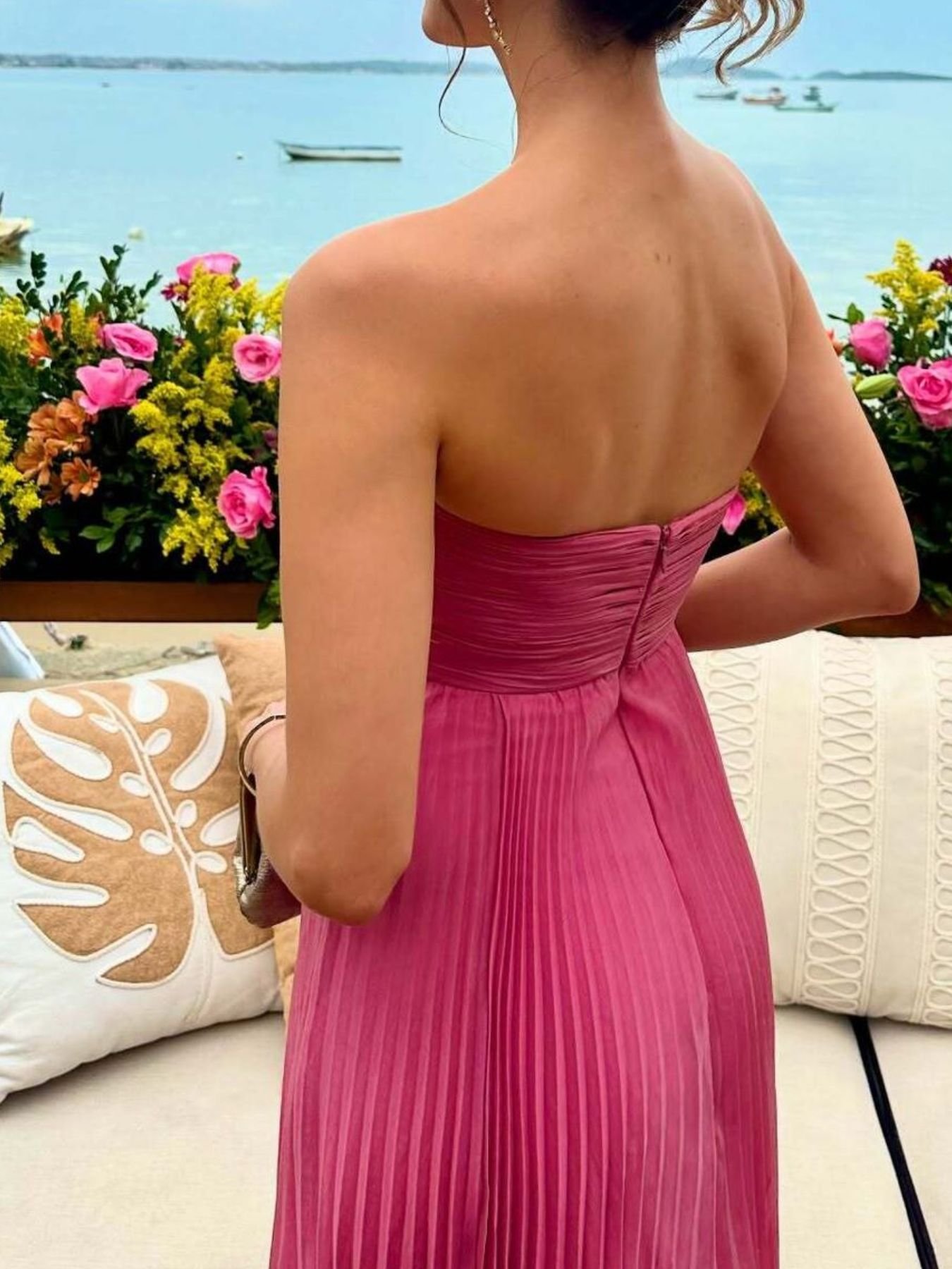 Strapless Pleated Evening Maxi Dress | 3 Colors | Poundton - Image 6