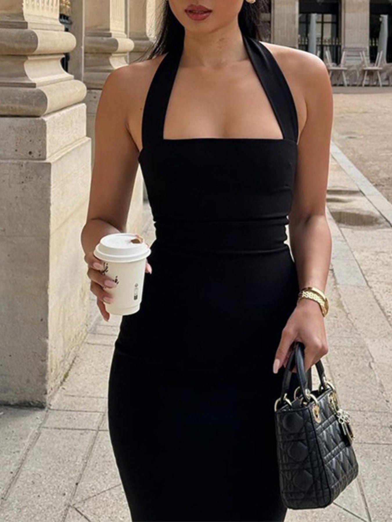 Midnight Muse Halter Midi Dress | Poundton - Image 3