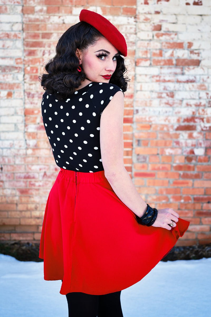 Boat Neck Top in Polka Dots | Retrolicious - Image 3
