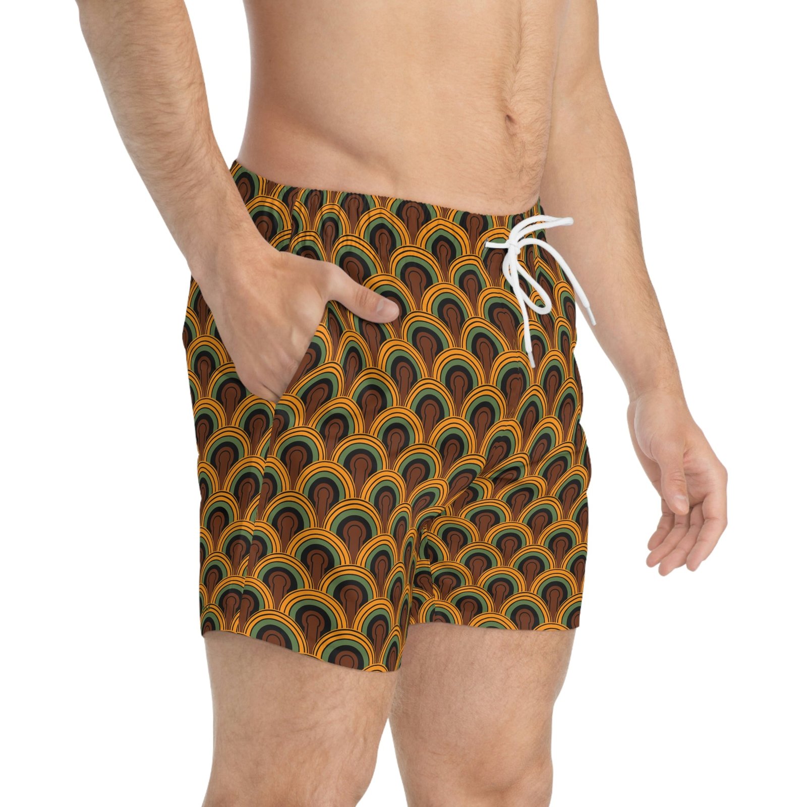1970's Vintage Room 237 Print Men's Swim Trunks | Pinup Couture Swim - Image 4