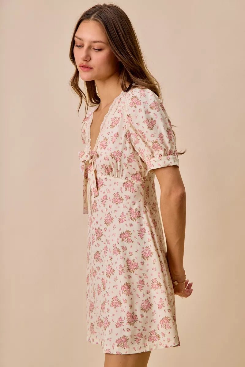 Antoinette Antique Floral Lace Babydoll Mini Dress | Poundton - Image 8