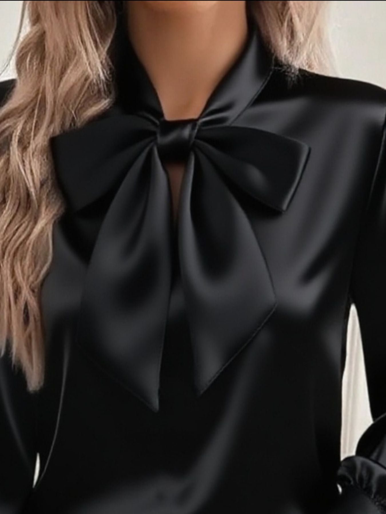 Power Play Satin Bow Blouse | 3 Colors | Poundton - Image 8