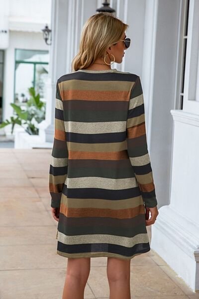 Clarissa Striped Round Neck Long Sleeve Dress | 4 Colors - Image 2