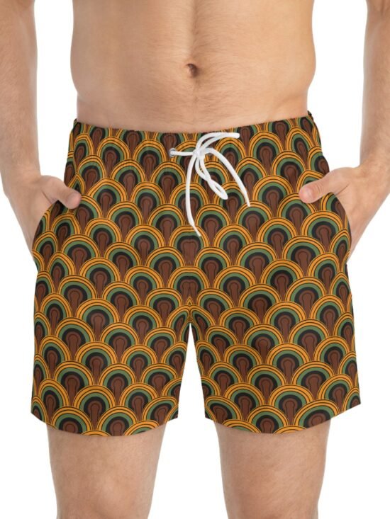1970's Vintage Room 237 Print Men's Swim Trunks | Pinup Couture Swim