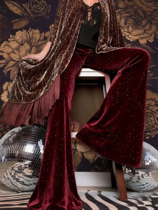 High-Rise Velvet Flare Trousers | 6 Colors | Poundton