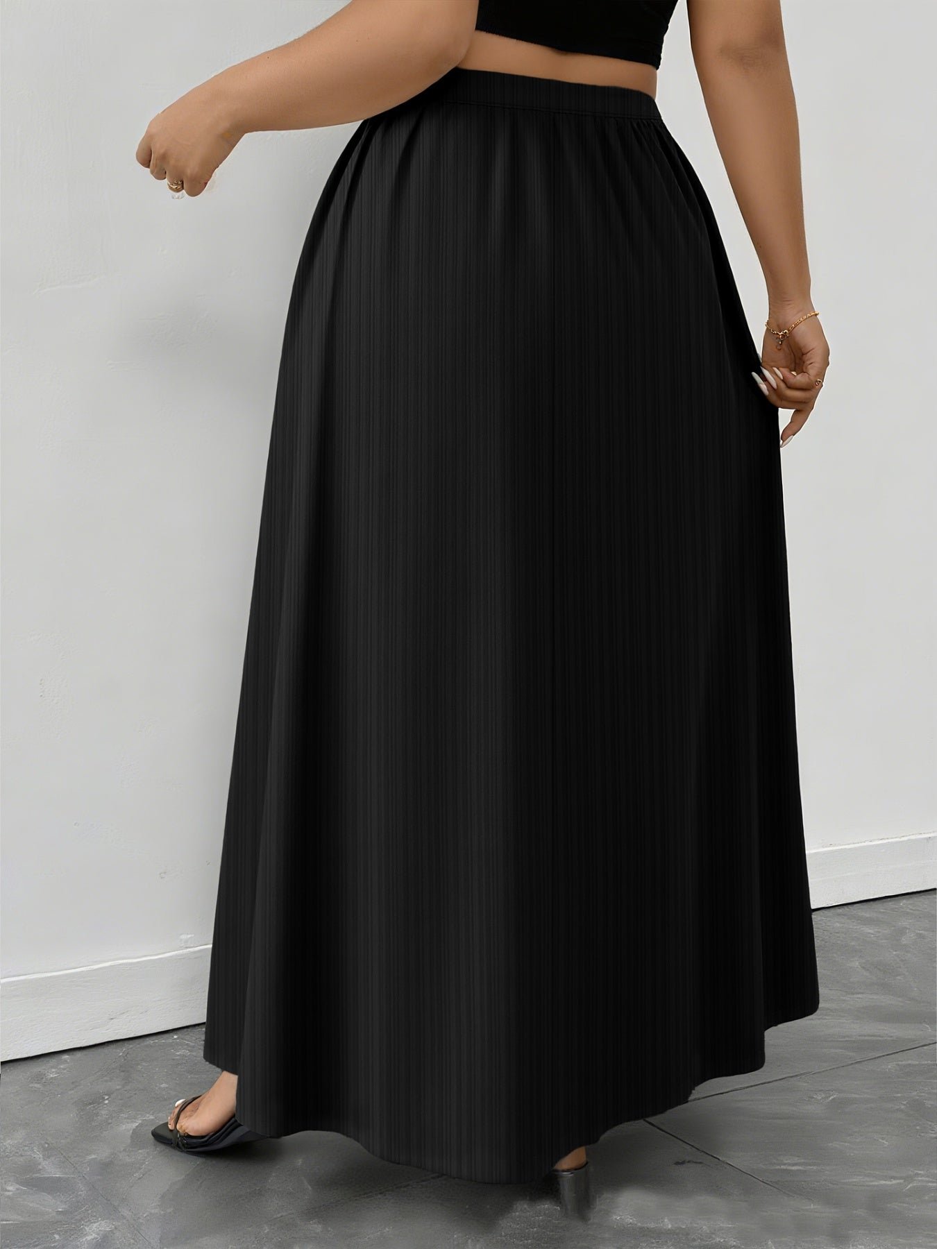 Nocturne Ruched Maxi Skirt – Plus Size | Poundton - Image 4