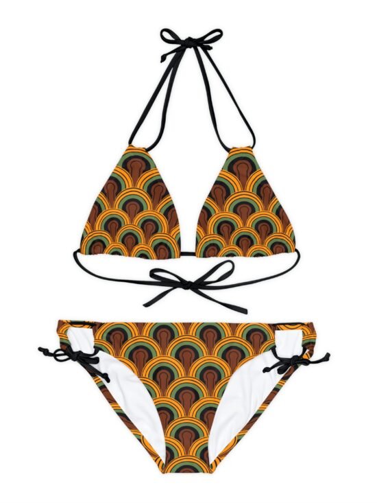 Overlook 1970s Room 237 Print Strappy 2pc Bikini Set  | Pinup Couture Swim
