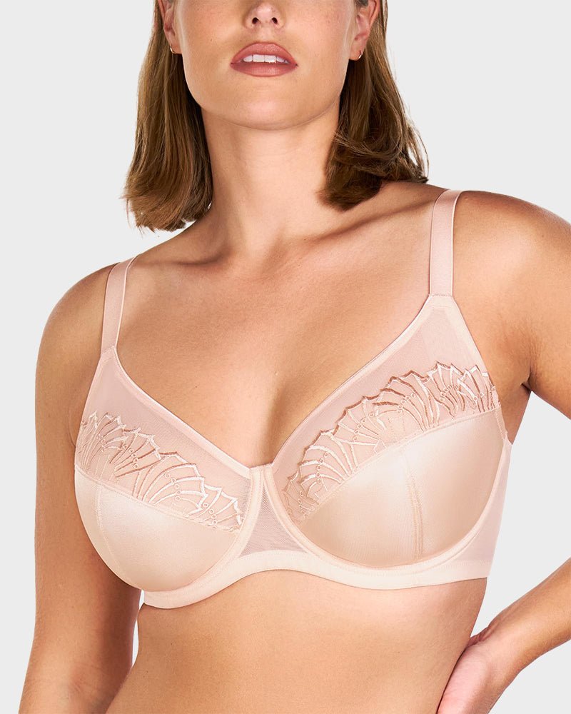 Plus-Size Pearl Shimmer Lace Minimizer Bra | 2 Colors | SheCurve - Image 7
