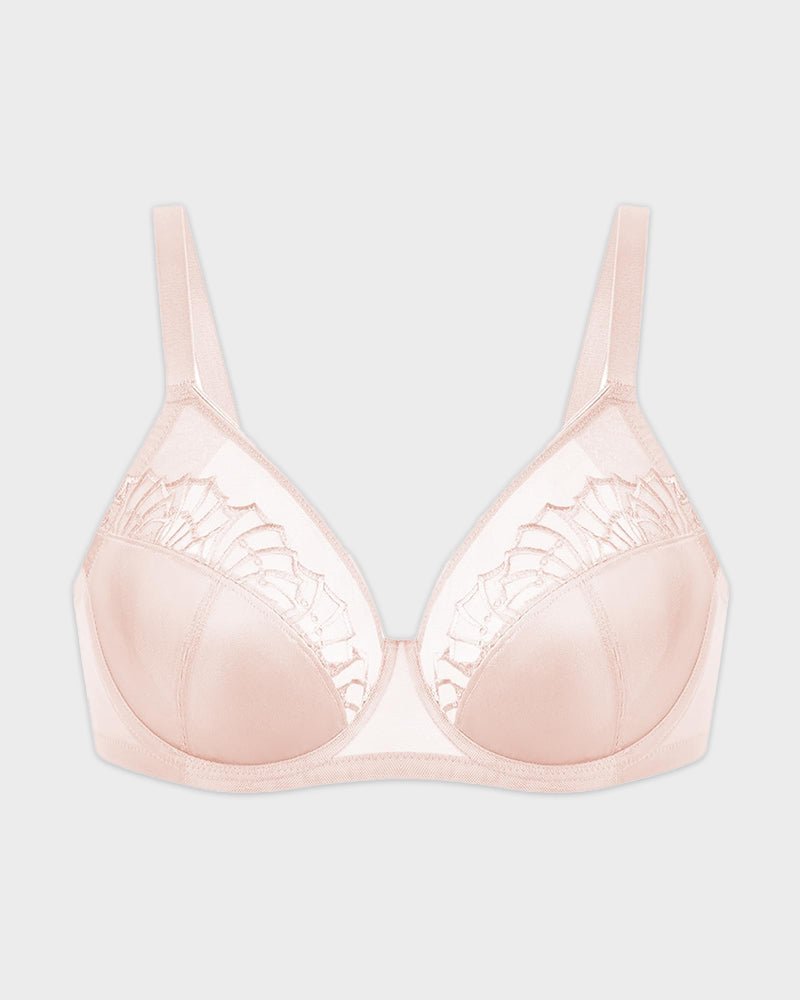 Plus-Size Pearl Shimmer Lace Minimizer Bra | 2 Colors | SheCurve - Image 11