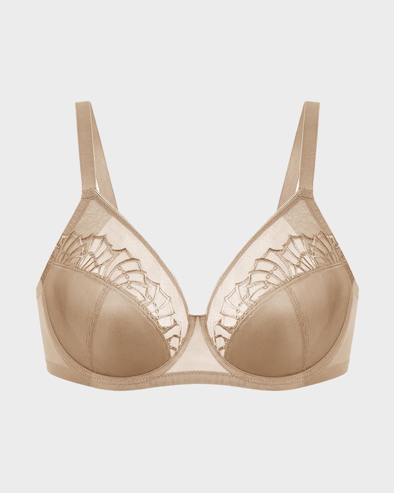 Plus-Size Pearl Shimmer Lace Minimizer Bra | 2 Colors | SheCurve - Image 5