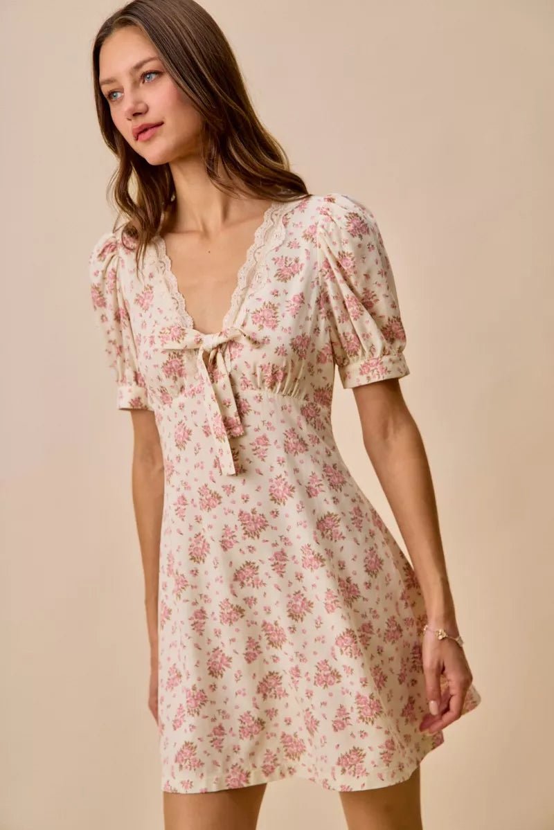 Antoinette Antique Floral Lace Babydoll Mini Dress | Poundton - Image 6