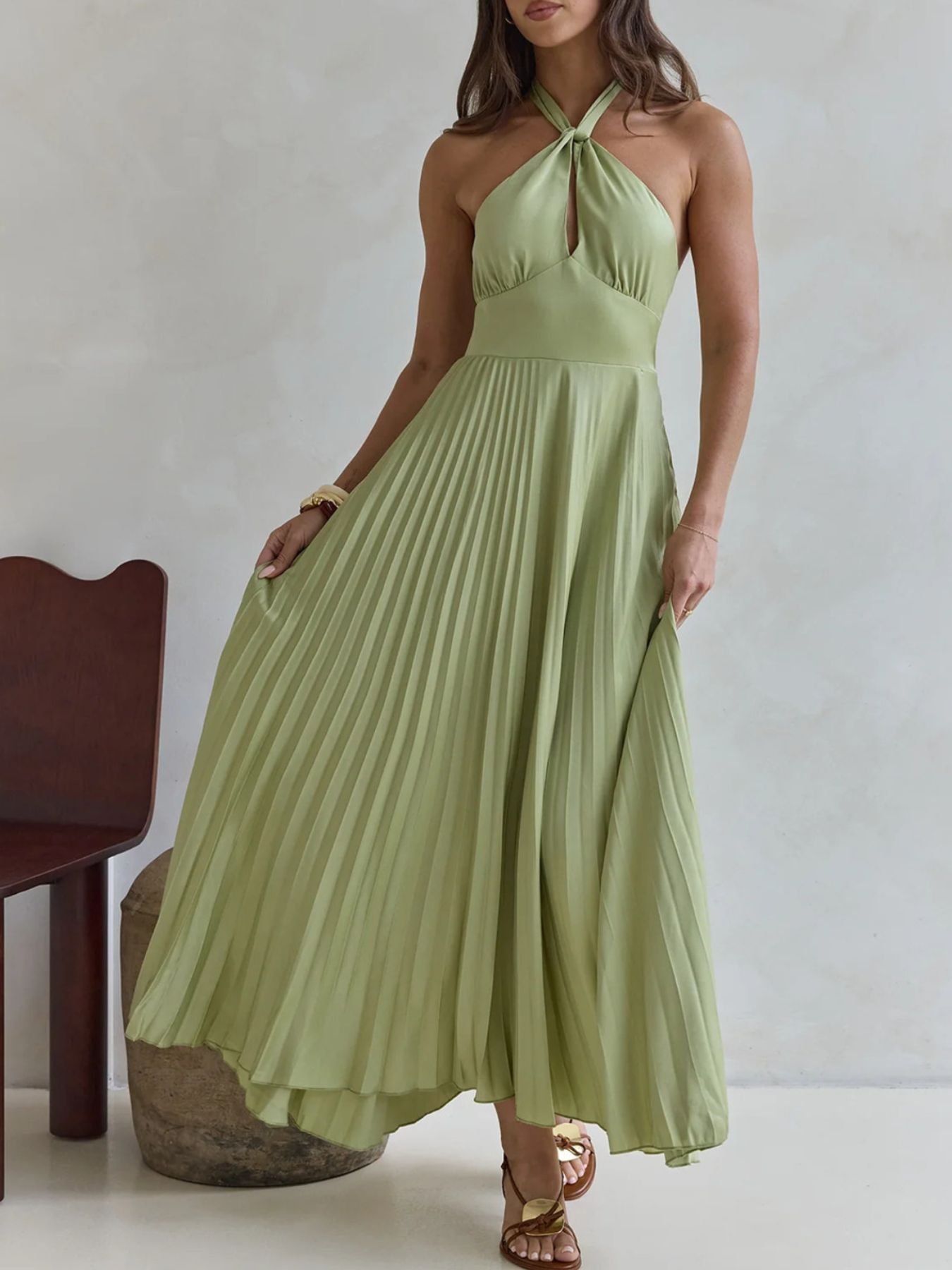 Pastel Reverie Halter Maxi Dress | 2 Colors | Poundton