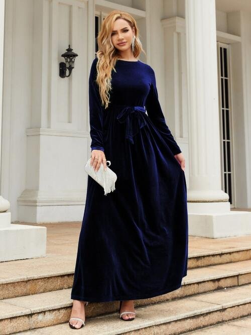 Luana First Lady Round Neck Long Sleeve Maxi Dress | 6 Colors - Image 10