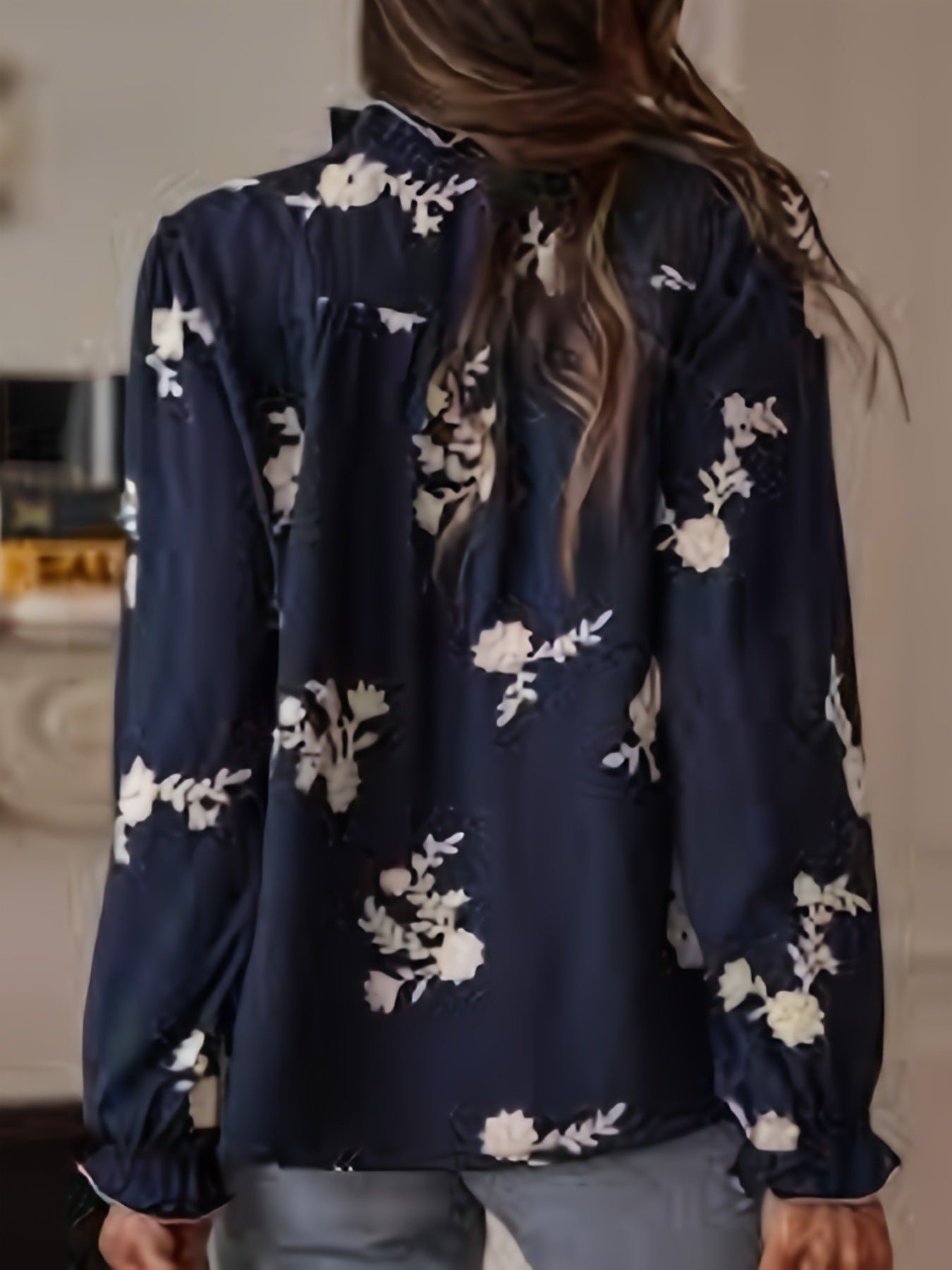 Floral Embroidered Ruffle-Cuff Blouse | 2 Colors | Poundton - Image 8