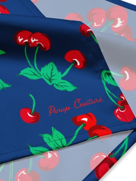 Cyndi Dark Blue Cherry Girl Bandana | Pinup Couture Relaxed