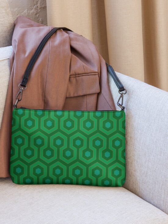 Kelly Green Hotel Hexagon Faux Leather Adjustable Strap Crossbody Bag | Pinup Couture