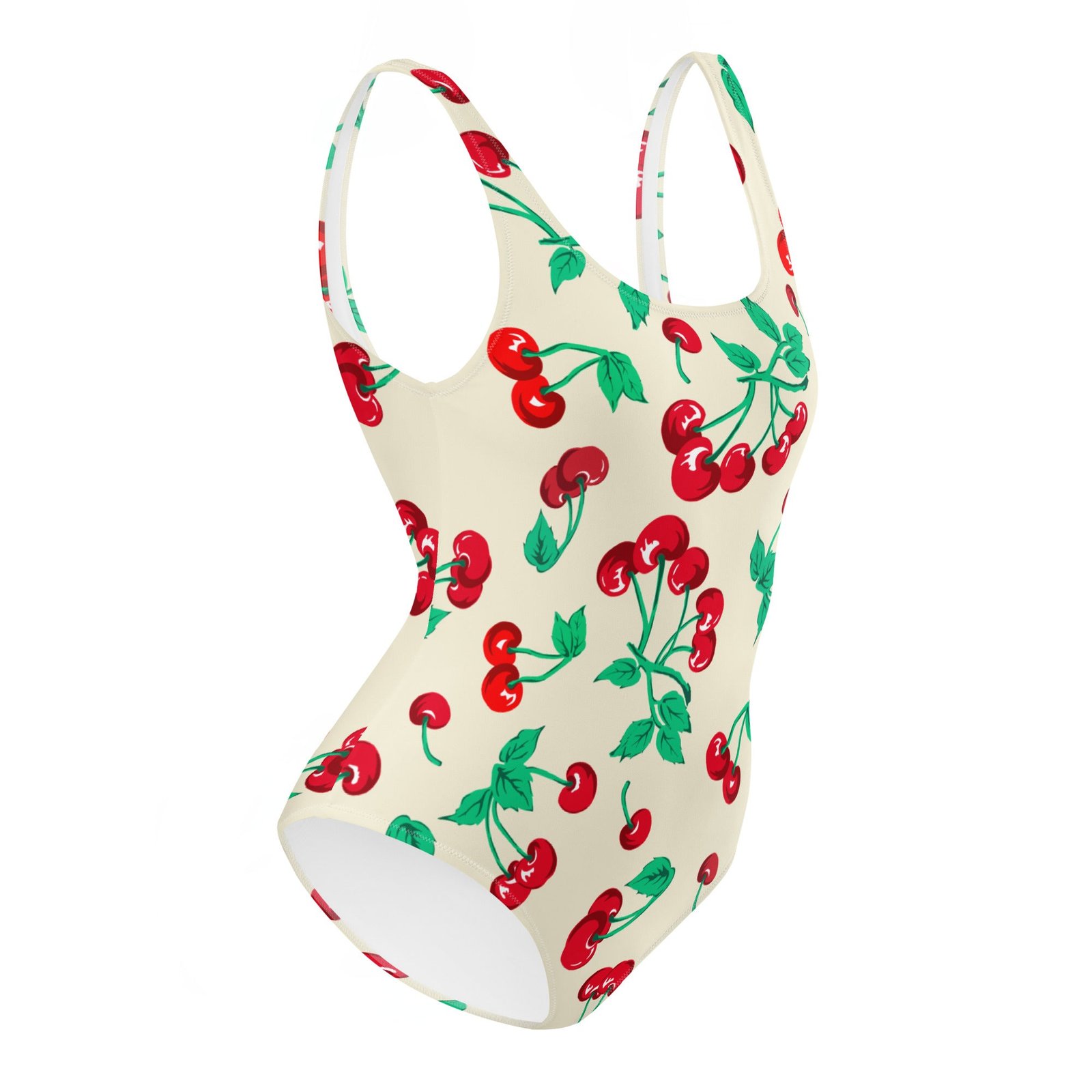 Rory Antique Ivory Cherry Girl One-Piece Swimsuit | Pinup Couture Swim - Image 10