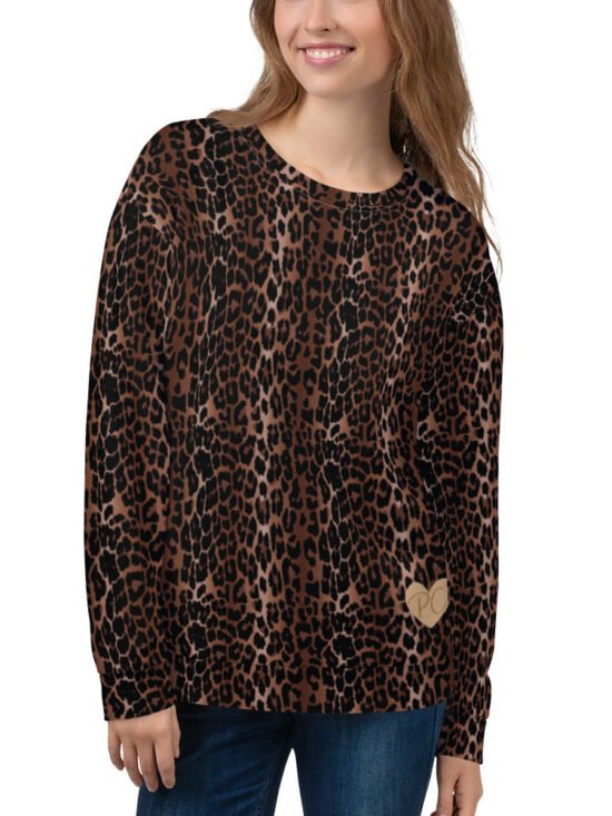 OG Leopard Long-Sleeved Crewneck Sweatshirt | Pinup Couture Relaxed