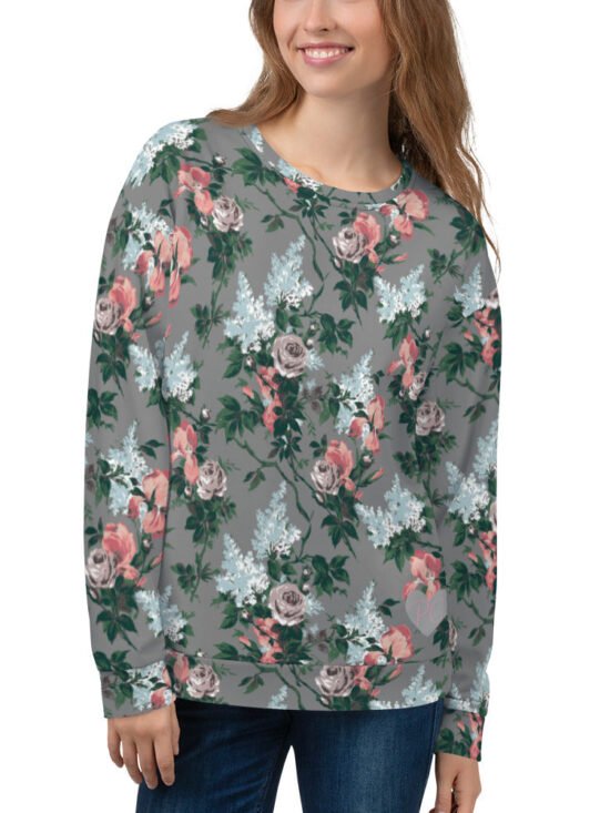 J'Adore Bella Roses Long-Sleeved Crewneck Sweatshirt | Pinup Couture Relaxed
