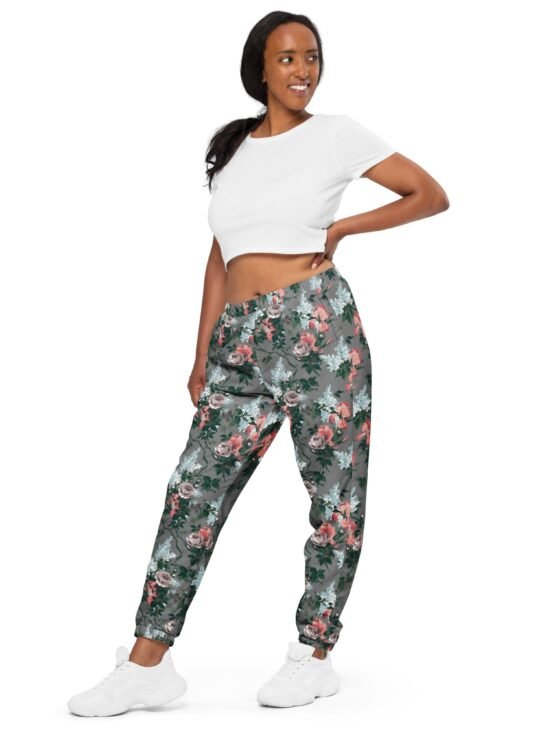 J'Adore Grey Bella Roses Joggers | Pinup Couture Relaxed