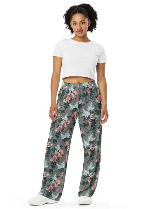Hattie J'Adore Bella Roses Wide-Leg Lounge Pants | Pinup Couture Relaxed
