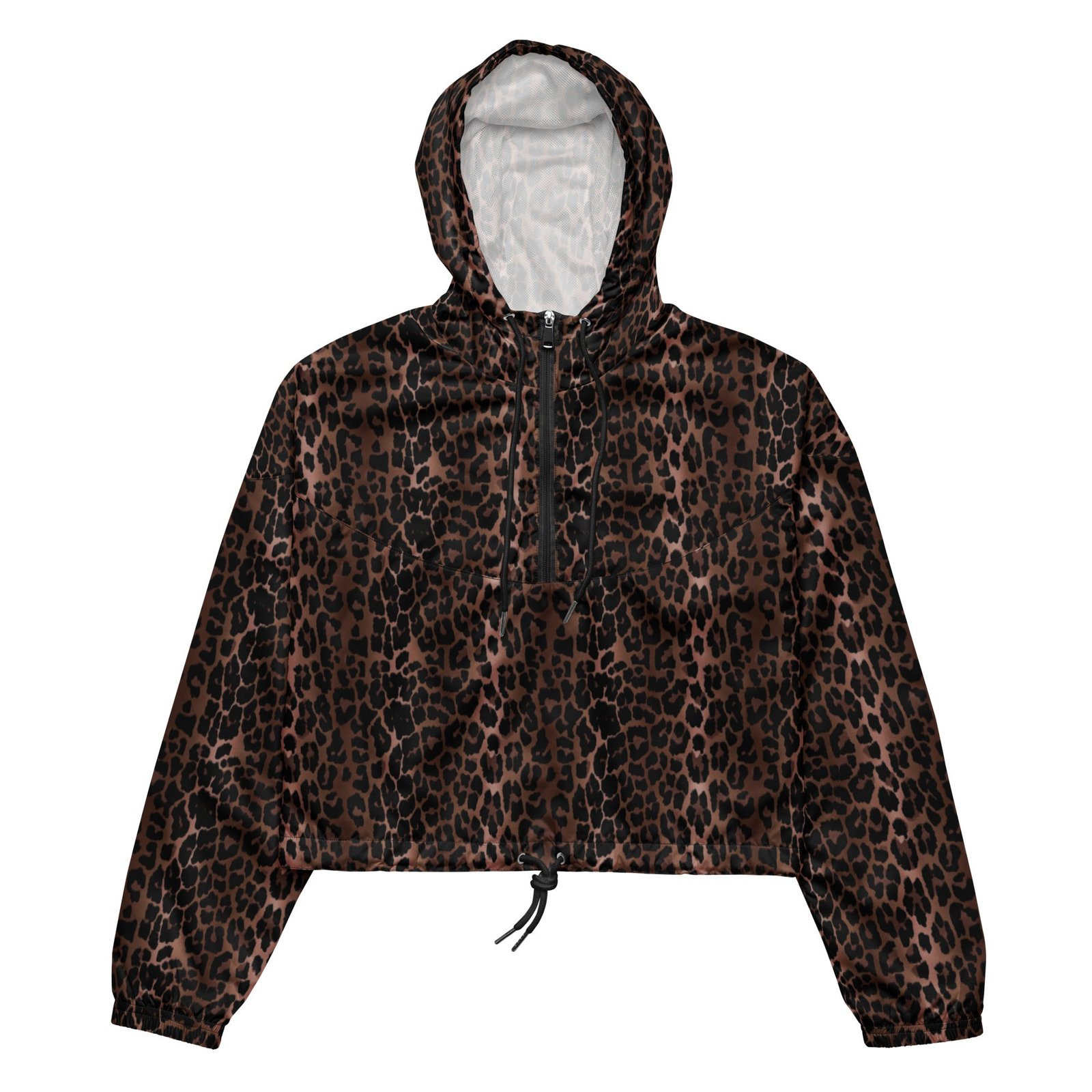 OG Leopard Women's Cropped Windbreaker Jacket | Pinup Couture Relaxed - Image 4