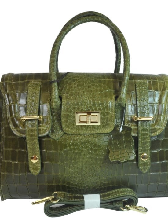 Misty Genuine Double Buckle Genuine Leather Satchel Bag | Brangio Italy