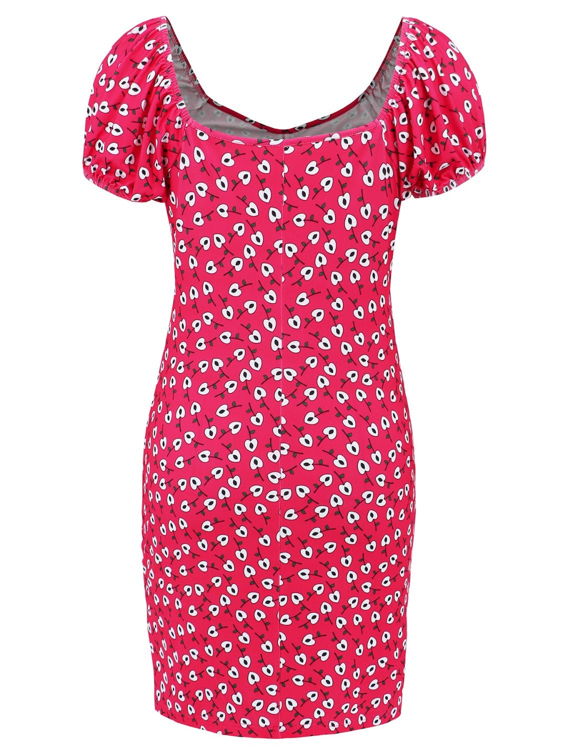 Printed V-Neck Short Sleeve Mini Dress - Image 5