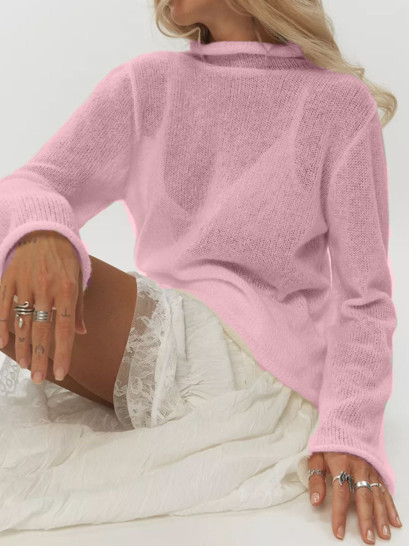 Soft Knit Mock Neck Sweater | 7 Colors | Poundton - Image 3