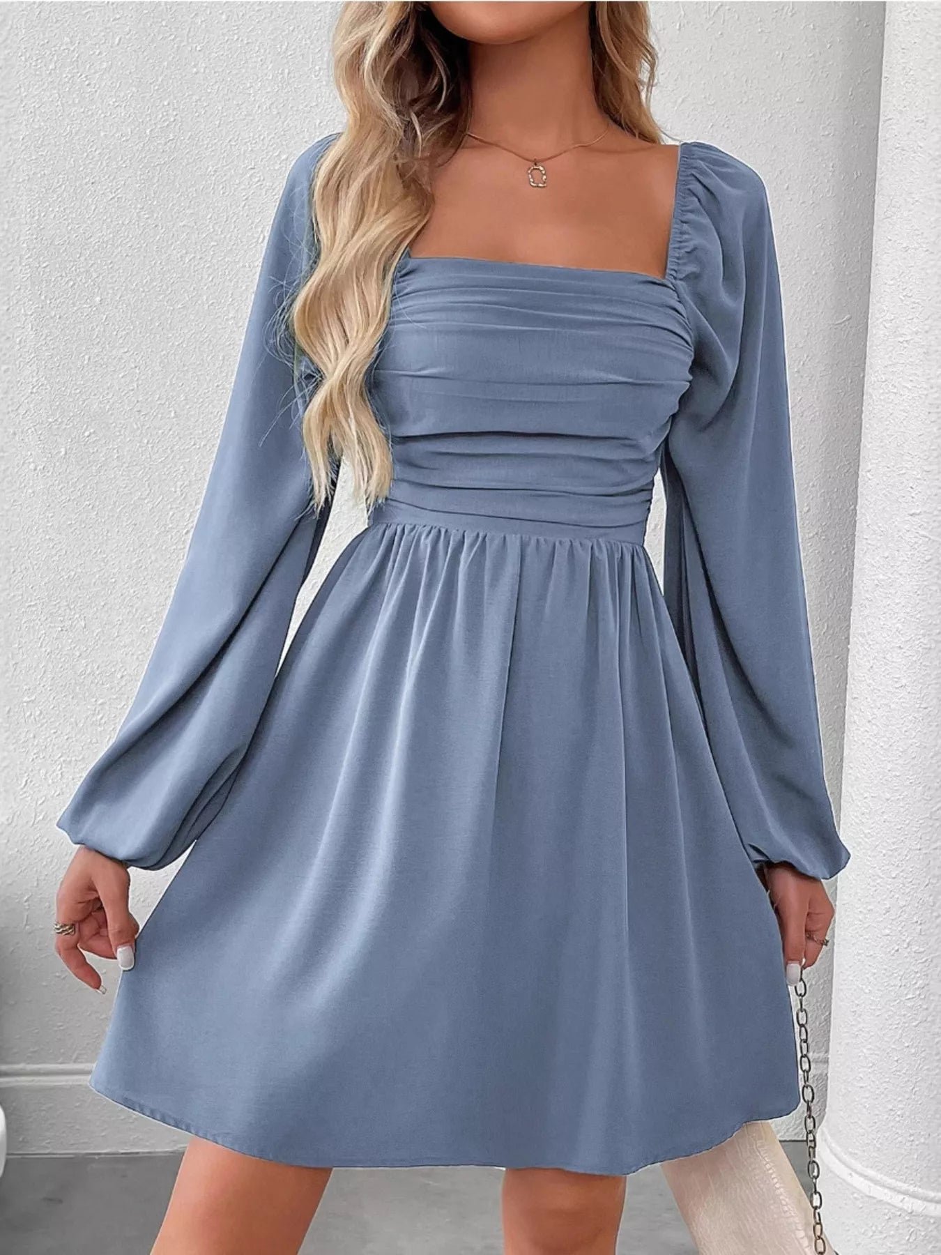 Daisy Rue Ruched Babydoll Mini Dress | 8 Colors | Poundton - Image 3
