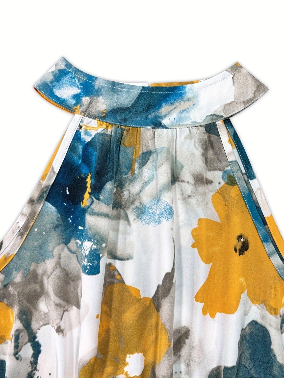 Tiered Printed Mock Neck Sleeveless Dress - Image 3