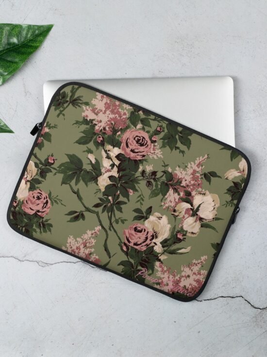Lindy Green Caledonia Bella Roses Floral Print Laptop Sleeve | Pinup Couture Relaxed