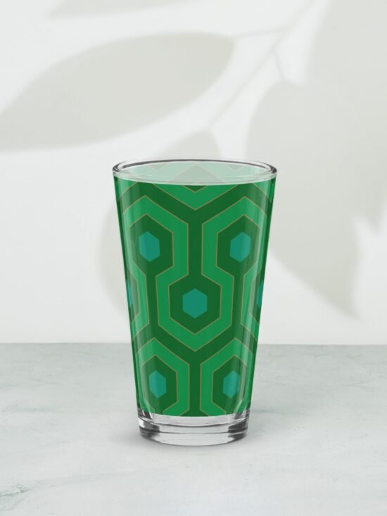 Liza Green Hotel Hexagon 16 oz Pint Glass | Pinup Couture Home