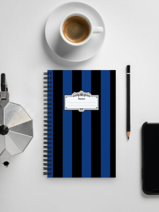 Quoth the Raven Nevermore Stripe 8 x 5 Spiral Notebook | Pinup Couture Home