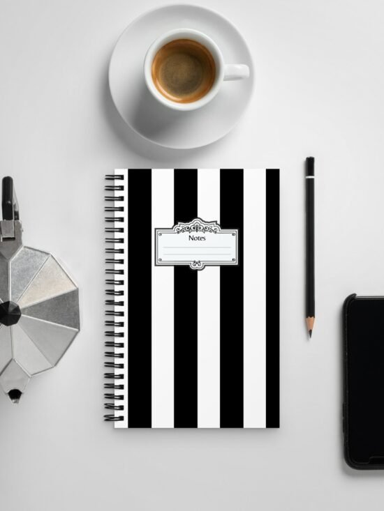 Madison Avenue Mark Stripe 8 x 5 Spiral Notebook | Pinup Couture Home