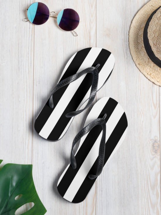 Amie Thong Flip-Flop Beach Sandals in Mark Stripe | Pinup Couture Relaxed