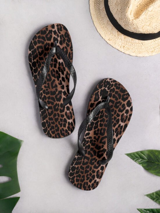Amie Thong Flip-Flop Beach Sandals in OG Leopard | Pinup Couture Relaxed
