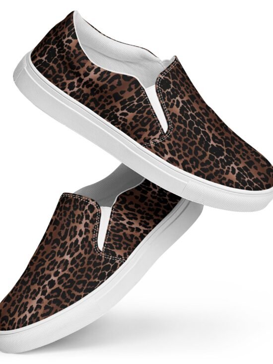 OG Leopard Print Women's Slip-on Canvas Deck Shoes | Pinup Couture Relaxed