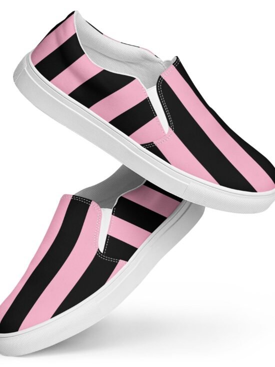 Candy Cane Mark Stripe Women's Canvas Slip-On Flat Deck Shoe | Pinup Couture Relaxed